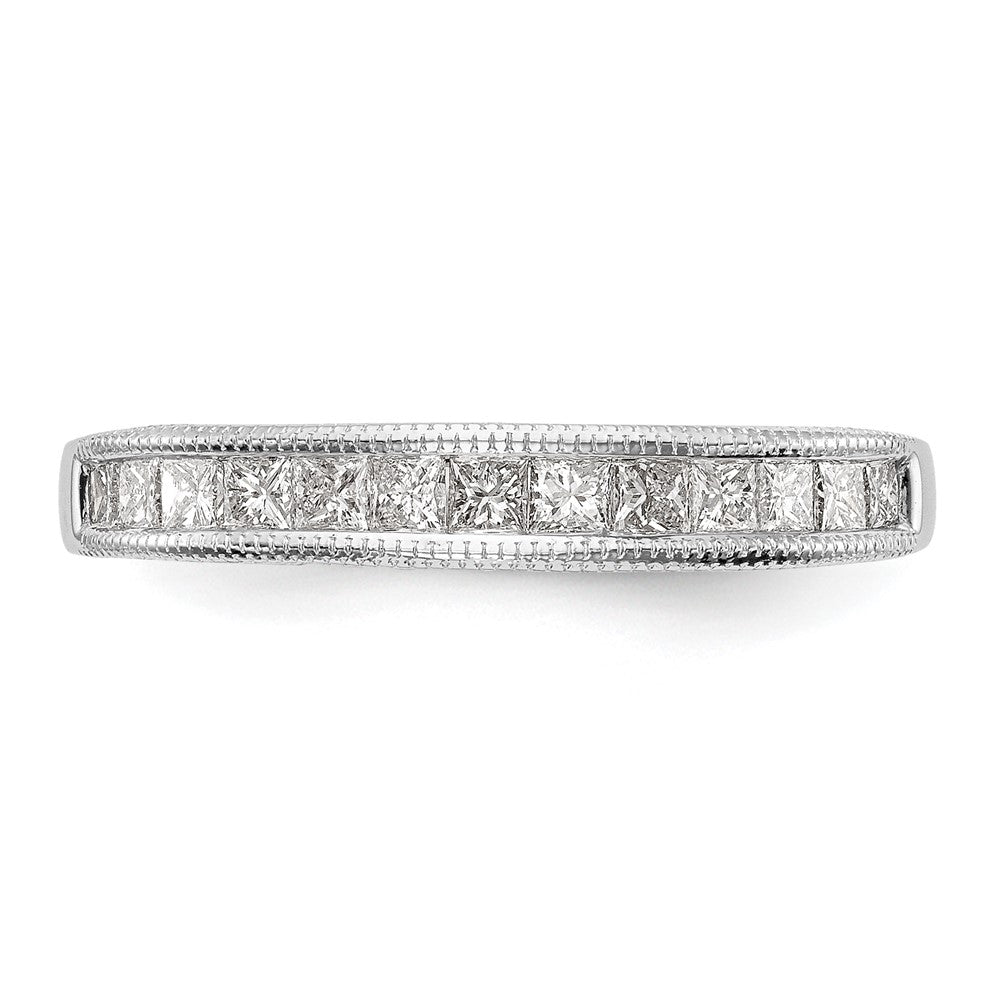 14K White Gold Real Diamond Wedding Band