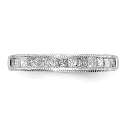 14K White Gold Real Diamond Wedding Band