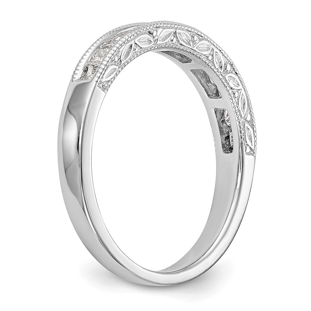 14K White Gold Real Diamond Wedding Band