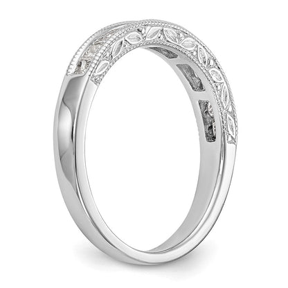 14K White Gold Real Diamond Wedding Band