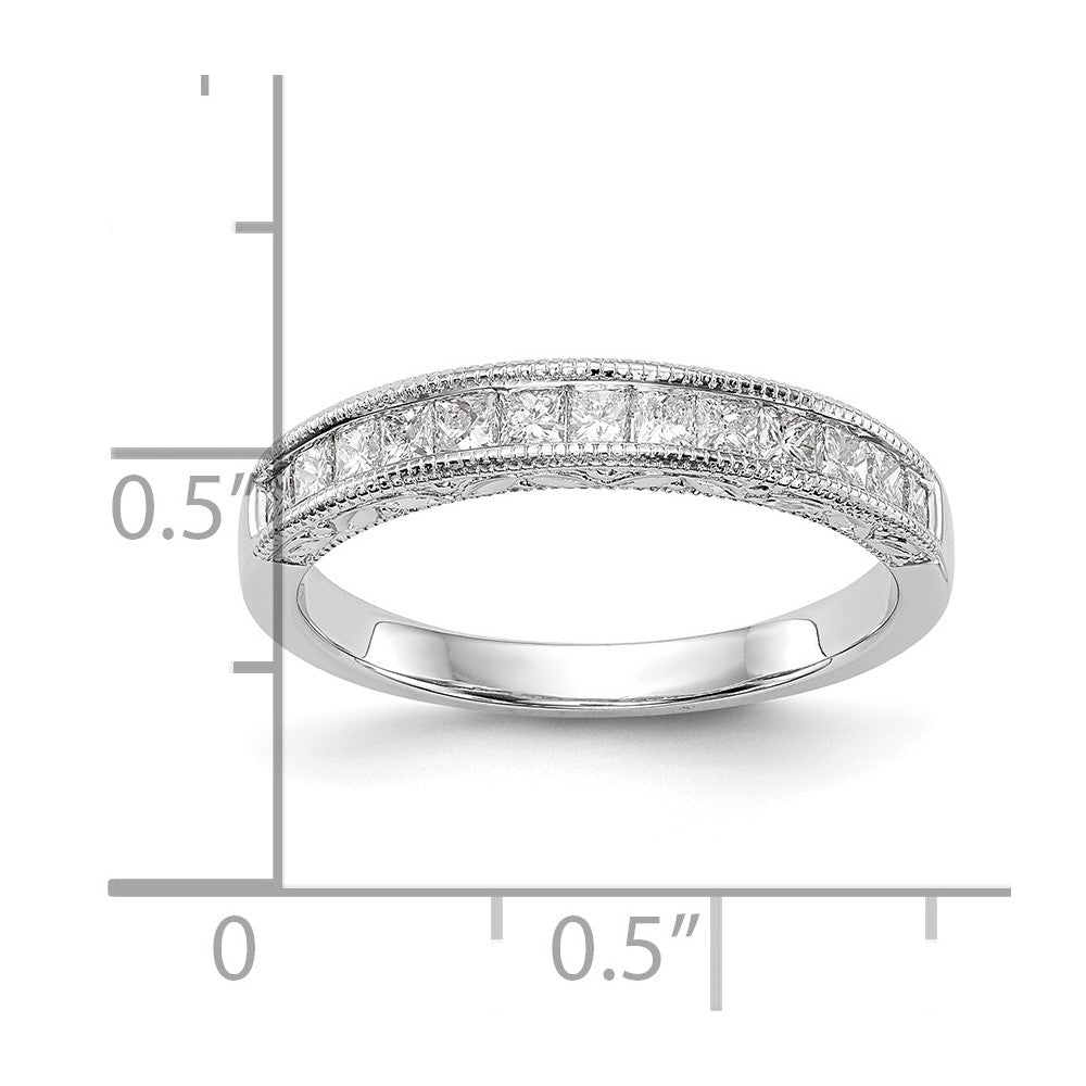 14K White Gold Real Diamond Wedding Band