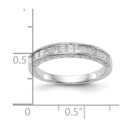 14K White Gold Real Diamond Wedding Band