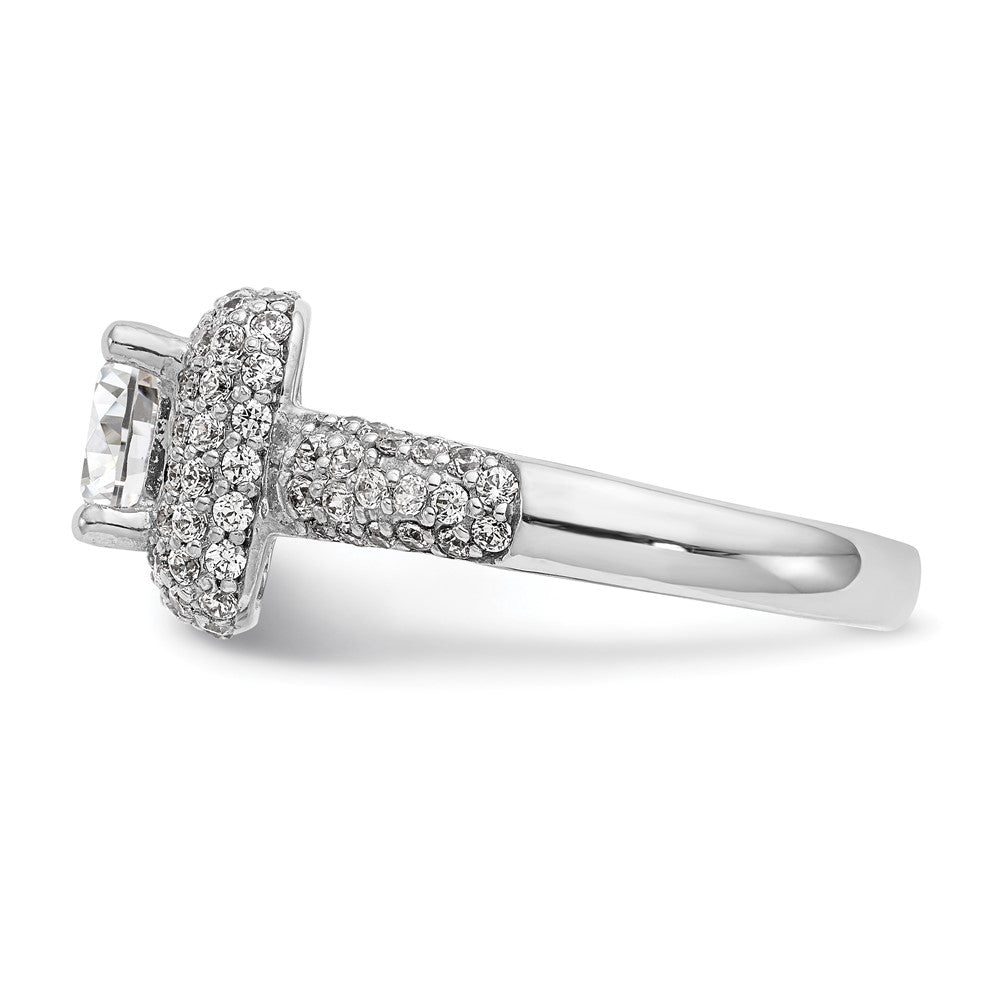 1.00ct. CZ Solid Real 14K White Gold Princess Cushion Halo Engagement Ring