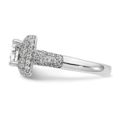 1.00ct. CZ Solid Real 14K White Gold Princess Cushion Halo Engagement Ring