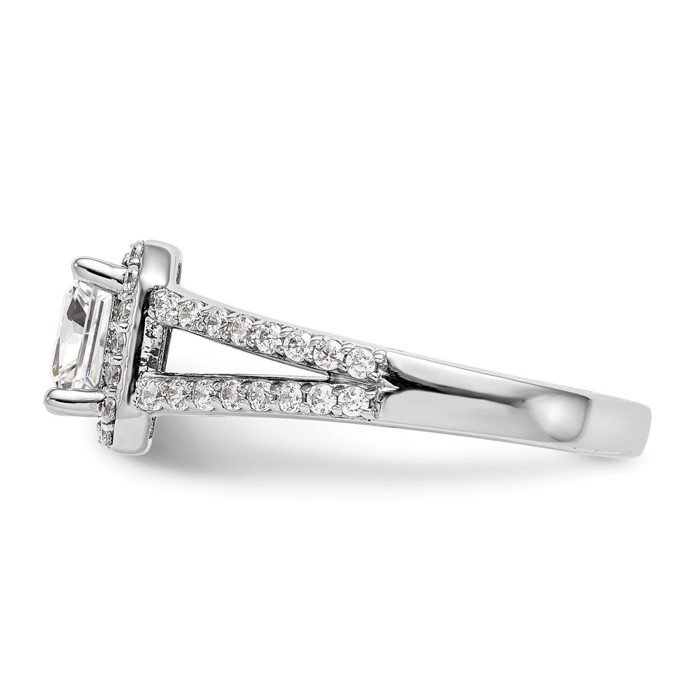 1.00ct. CZ Solid Real 14K White Gold Princess Cushion Halo Engagement Ring