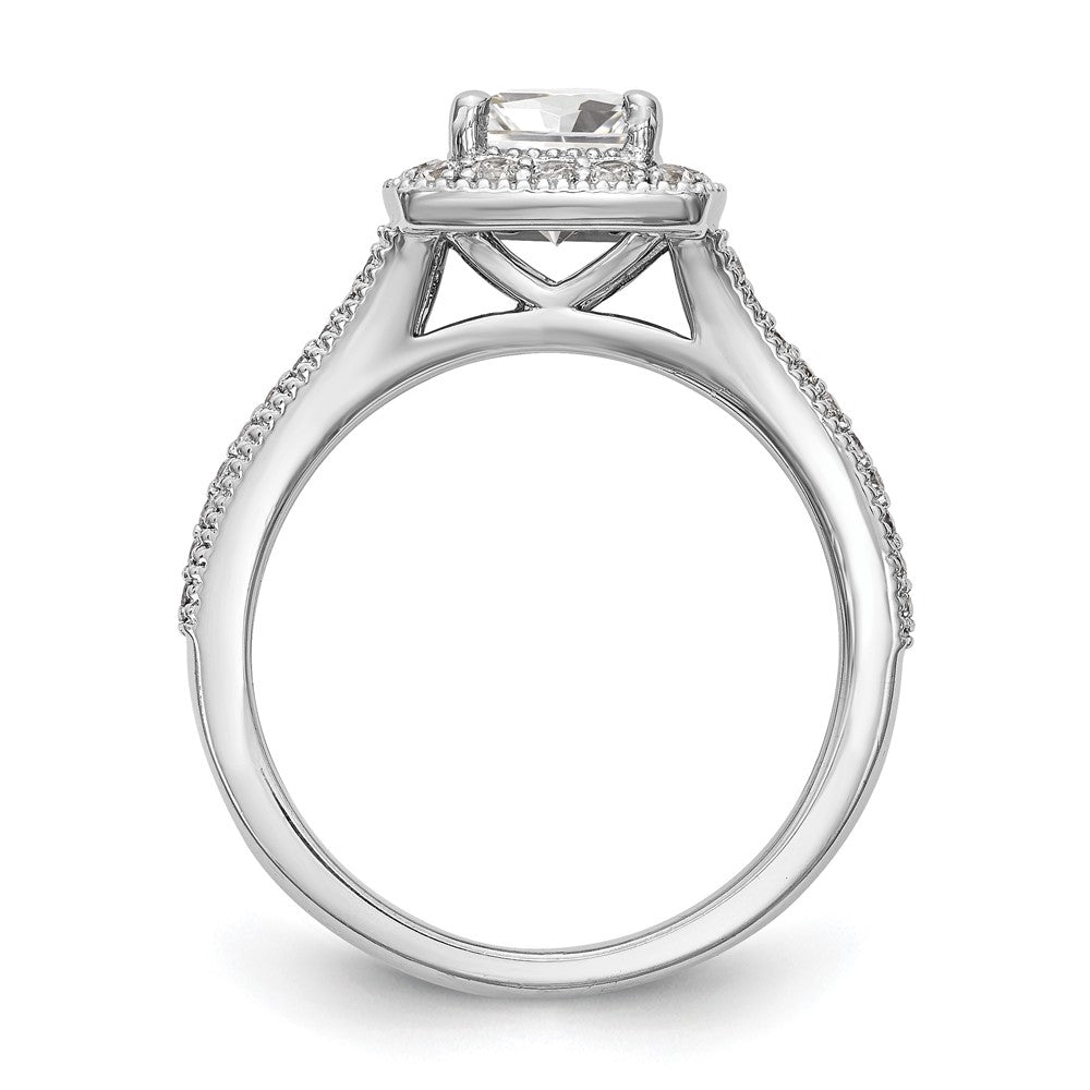 1.00ct. CZ Solid Real 14K White Gold Princess Cushion Halo Engagement Ring