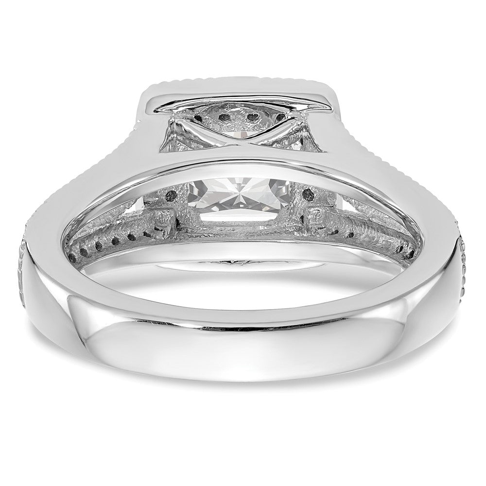 1.00ct. CZ Solid Real 14K White Gold Princess Cushion Halo Engagement Ring