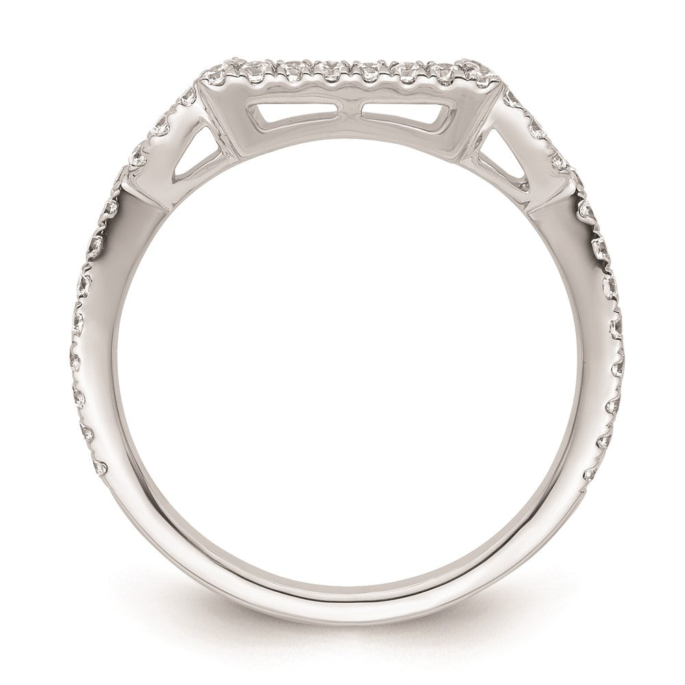 14K White Gold Real Diamond Wedding Band