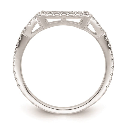 14K White Gold Real Diamond Wedding Band