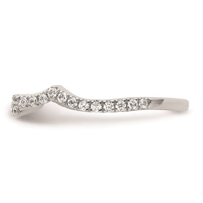 14K White Gold Real Diamond Wedding Band