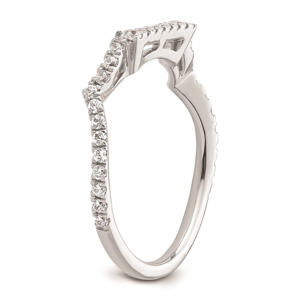 14K White Gold Real Diamond Wedding Band