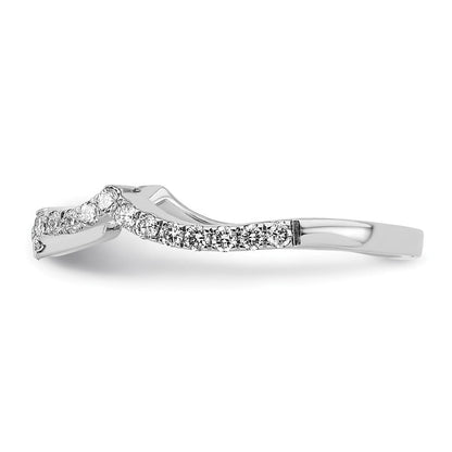 14K White Gold Real Diamond Wedding Band