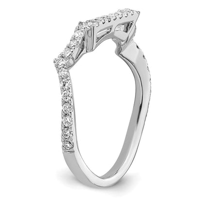 14K White Gold Real Diamond Wedding Band