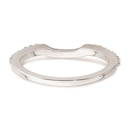 14K White Gold Real Diamond Wedding Band