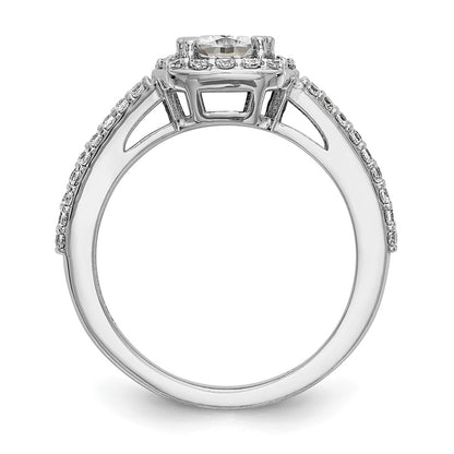 1.00ct. CZ Solid Real 14K White Gold Cushion Halo Engagement Ring