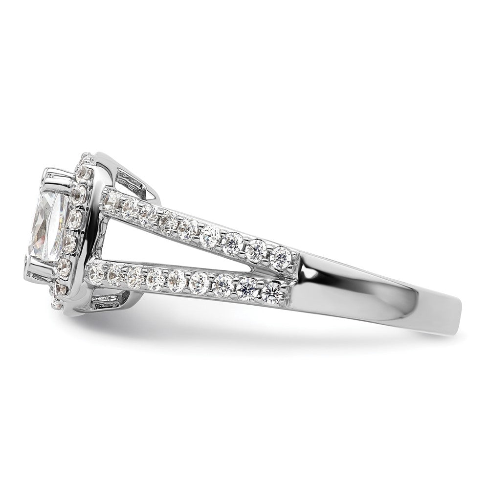 1.25ct. CZ Solid Real 14K White Gold Cushion Halo Engagement Ring