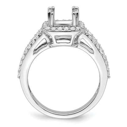 1.50ct. CZ Solid Real 14K White Gold Cushion Halo Engagement Ring