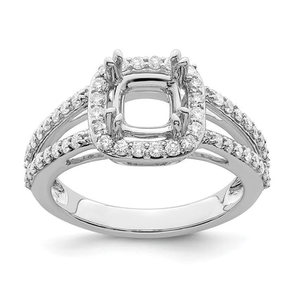 1.50ct. CZ Solid Real 14K White Gold Cushion Halo Engagement Ring