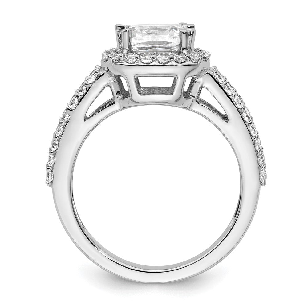 1.75ct. CZ Solid Real 14K White Gold Cushion Halo Engagement Ring
