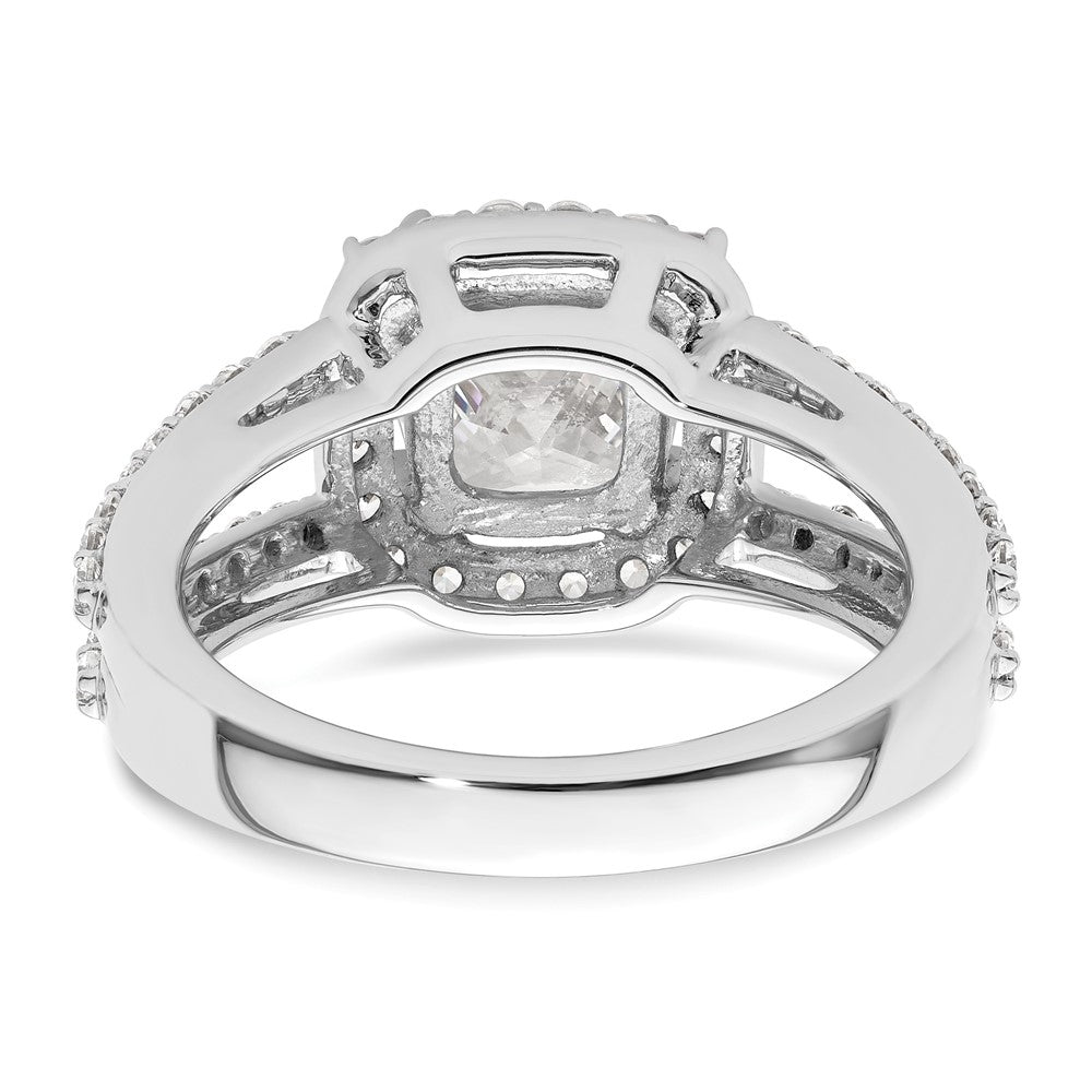 1.75ct. CZ Solid Real 14K White Gold Cushion Halo Engagement Ring