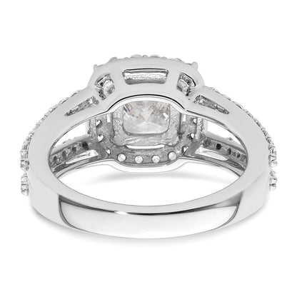 1.75ct. CZ Solid Real 14K White Gold Cushion Halo Engagement Ring