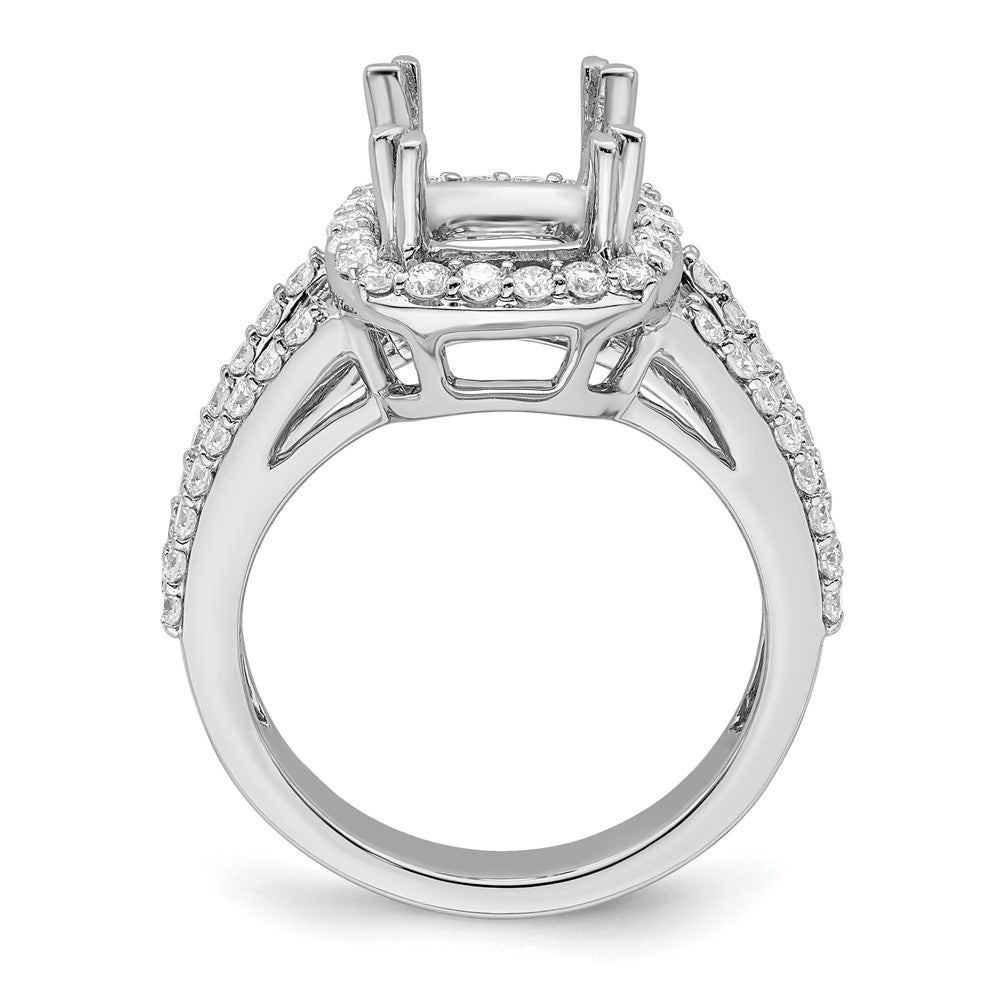 2.00ct. CZ Solid Real 14K White Gold Cushion Halo Engagement Ring