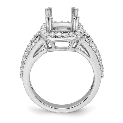 2.00ct. CZ Solid Real 14K White Gold Cushion Halo Engagement Ring