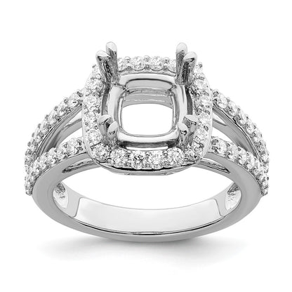 2.00ct. CZ Solid Real 14K White Gold Cushion Halo Engagement Ring