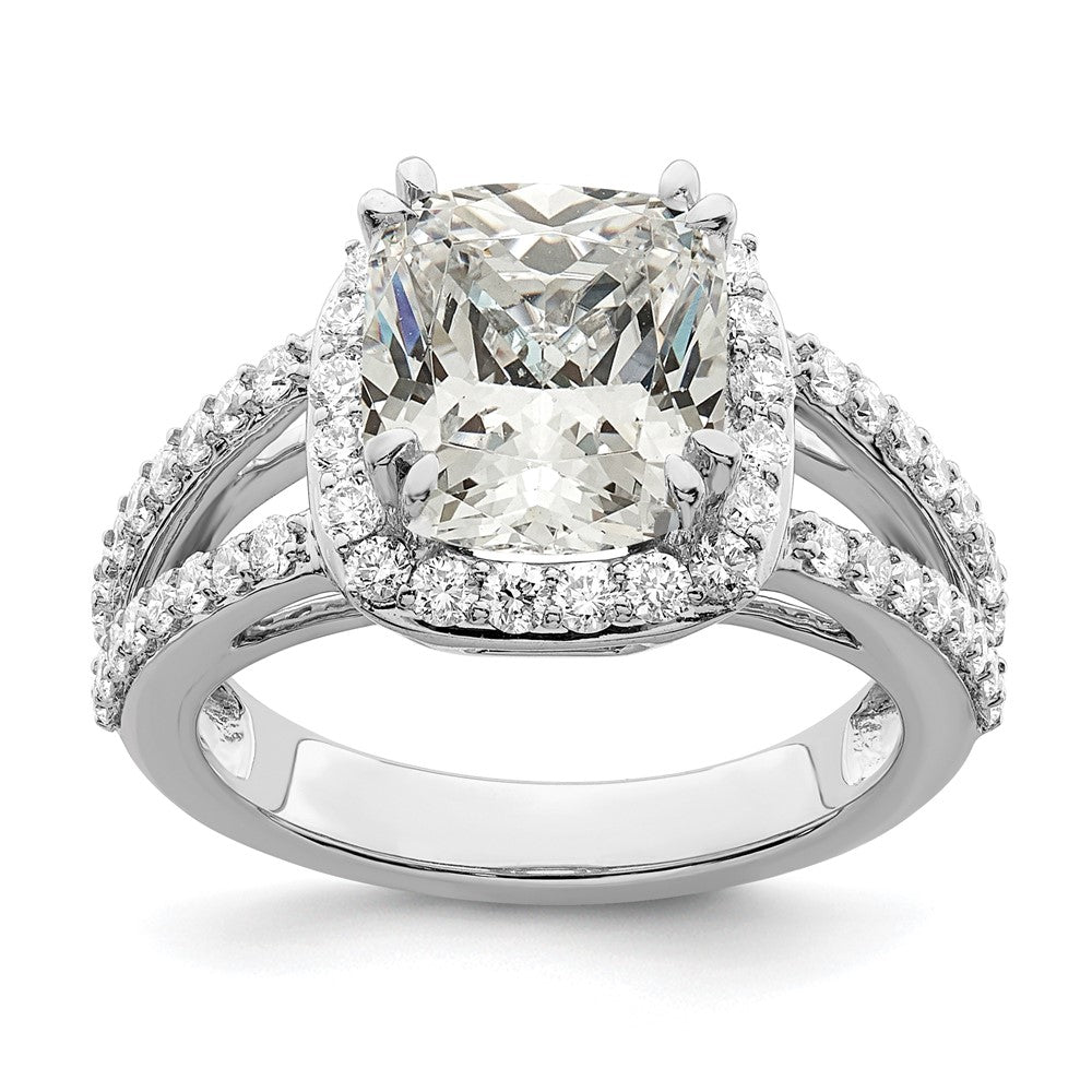 2.00ct. CZ Solid Real 14K White Gold Cushion Halo Engagement Ring