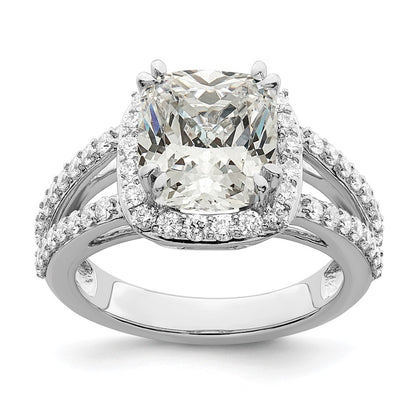 2.00ct. CZ Solid Real 14K White Gold Cushion Halo Engagement Ring