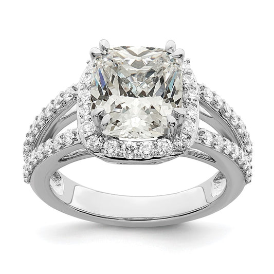 2.00ct. CZ Solid Real 14K White Gold Cushion Halo Engagement Ring