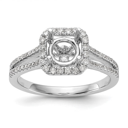 0.75ct. CZ Solid Real 14K White Gold Cushion Cushion Halo Engagement Ring