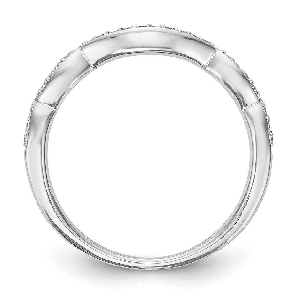 14K White Gold Real Diamond Wedding Band