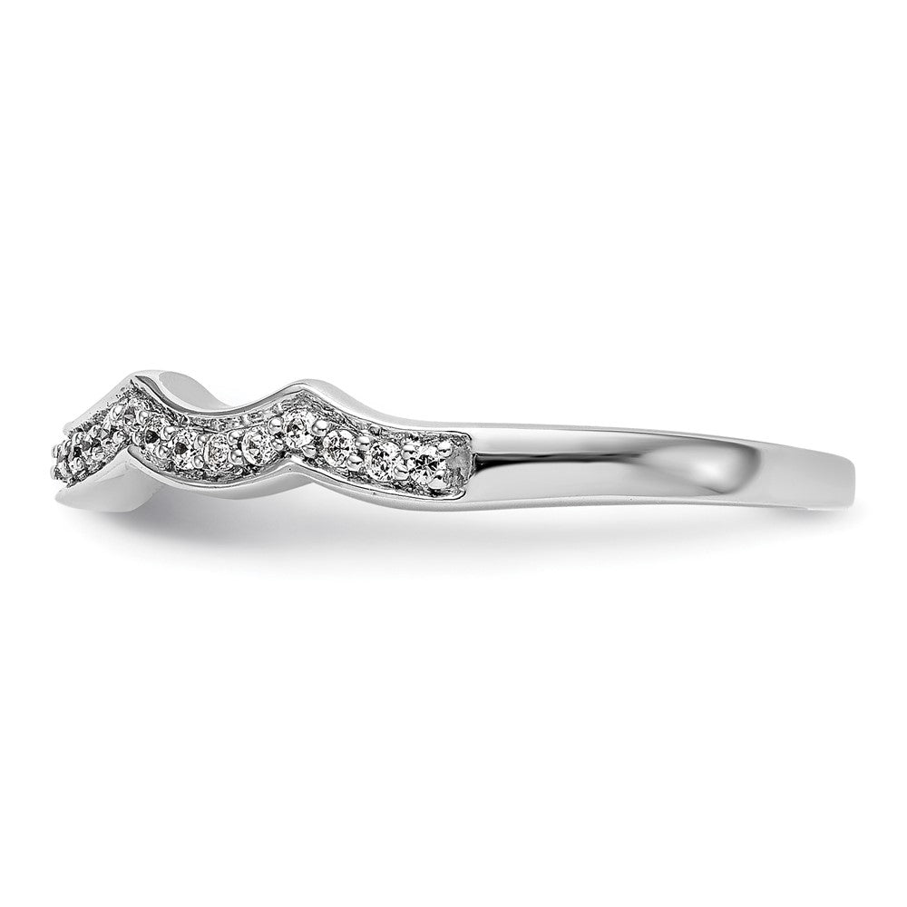 14K White Gold Real Diamond Wedding Band