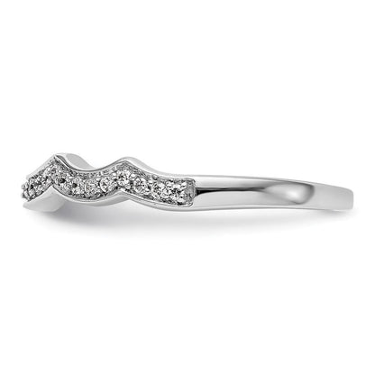 14K White Gold Real Diamond Wedding Band