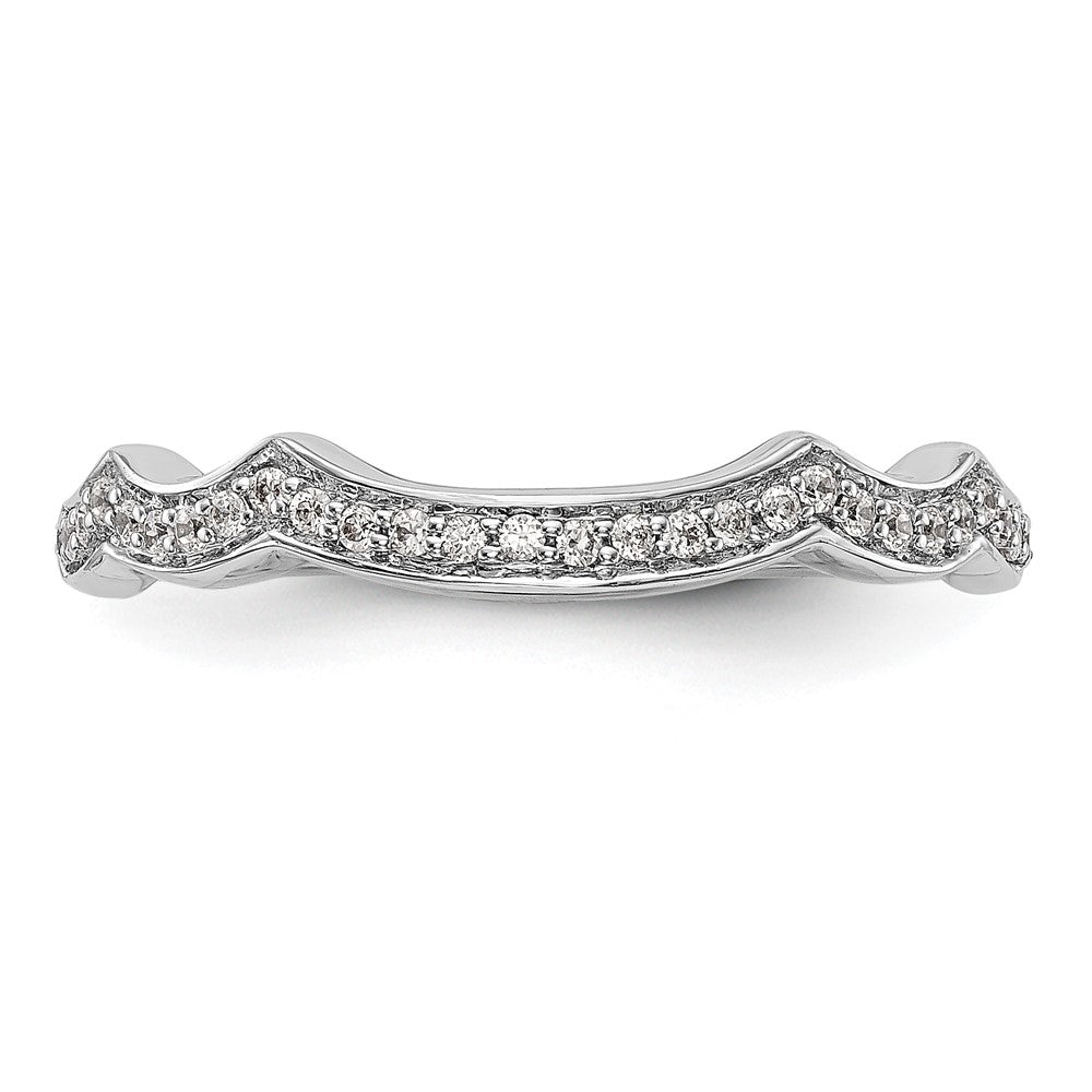 14K White Gold Real Diamond Wedding Band