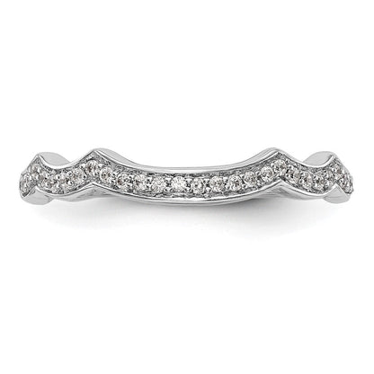 14K White Gold Real Diamond Wedding Band