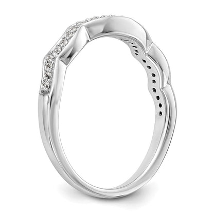 14K White Gold Real Diamond Wedding Band