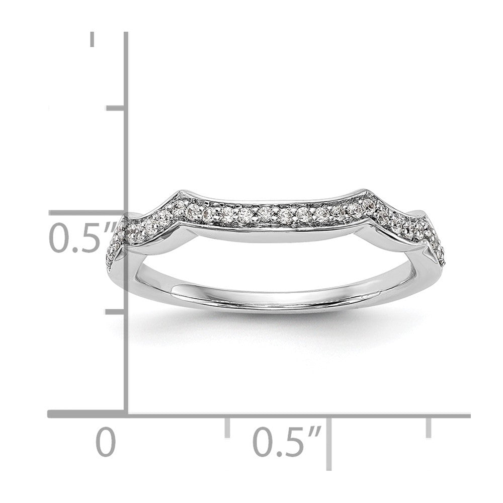 14K White Gold Real Diamond Wedding Band