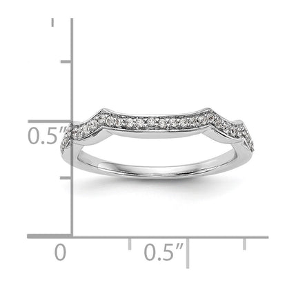 14K White Gold Real Diamond Wedding Band