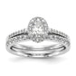 14k White Gold 1/2 Ct. Lab Grown Diamond VS/SI+ G+ 1 Ct. Center Oval Halo Engagement Ring