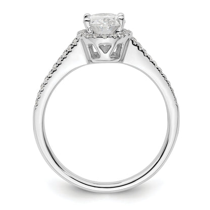 14K White Gold Halo Plus (Holds 3/4 Carat (7.5X5.0mm) Oval Center) 1/3 Diamond Semi Mount Engagement Ring