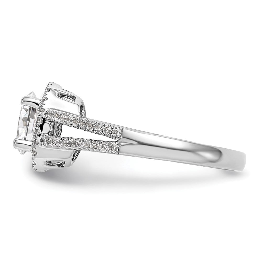 1.00ct. CZ Solid Real 14K White Gold Oval Oval Halo Engagement Ring