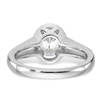 1.00ct. CZ Solid Real 14K White Gold Oval Oval Halo Engagement Ring