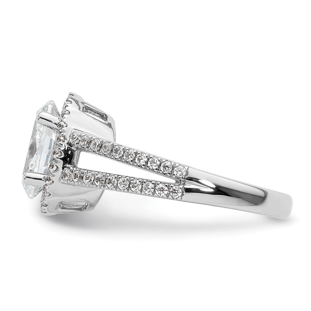 2.00ct. CZ Solid Real 14K White Gold Oval Oval Halo Engagement Ring