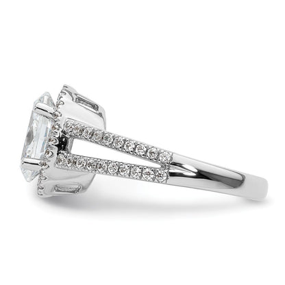 2.00ct. CZ Solid Real 14K White Gold Oval Oval Halo Engagement Ring