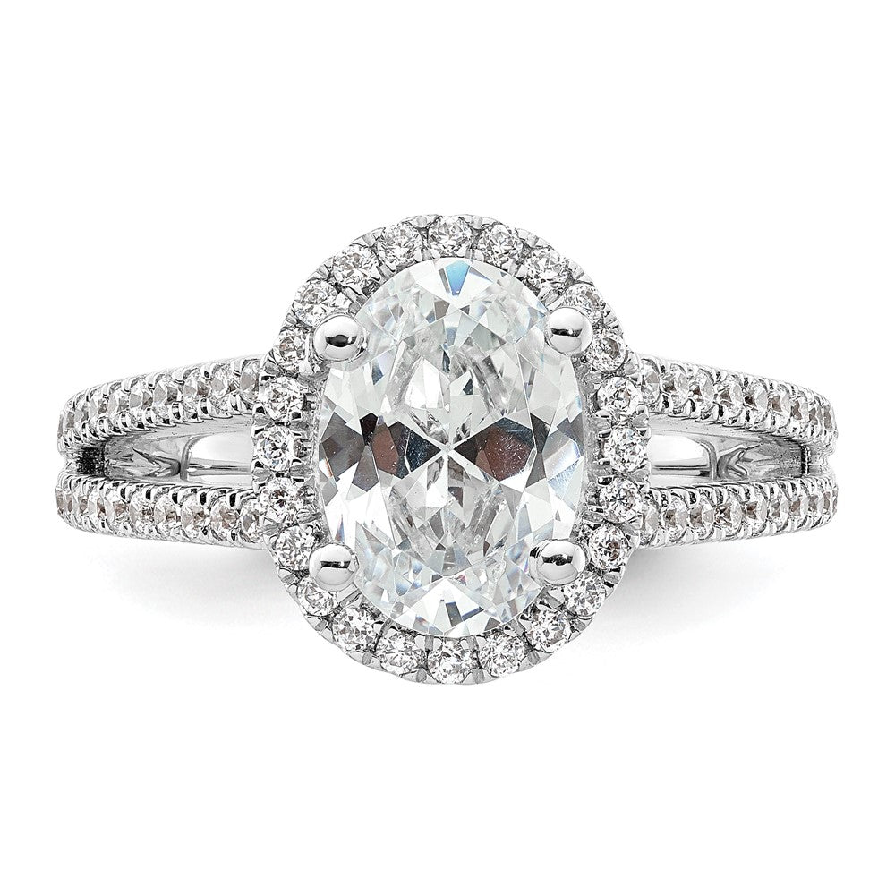 2.00ct. CZ Solid Real 14K White Gold Oval Oval Halo Engagement Ring