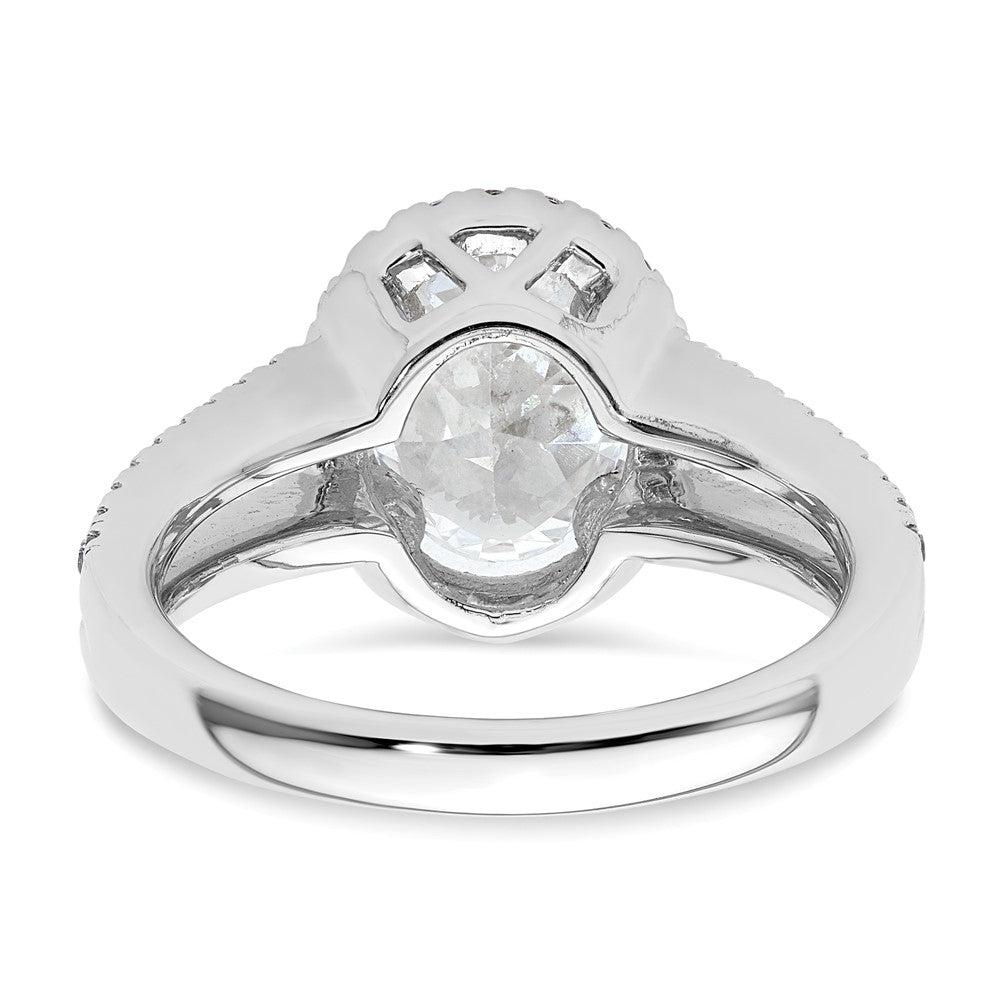 2.00ct. CZ Solid Real 14K White Gold Oval Oval Halo Engagement Ring