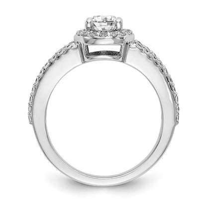 1.00ct. CZ Solid Real 14K White Gold Oval Oval Halo Engagement Ring