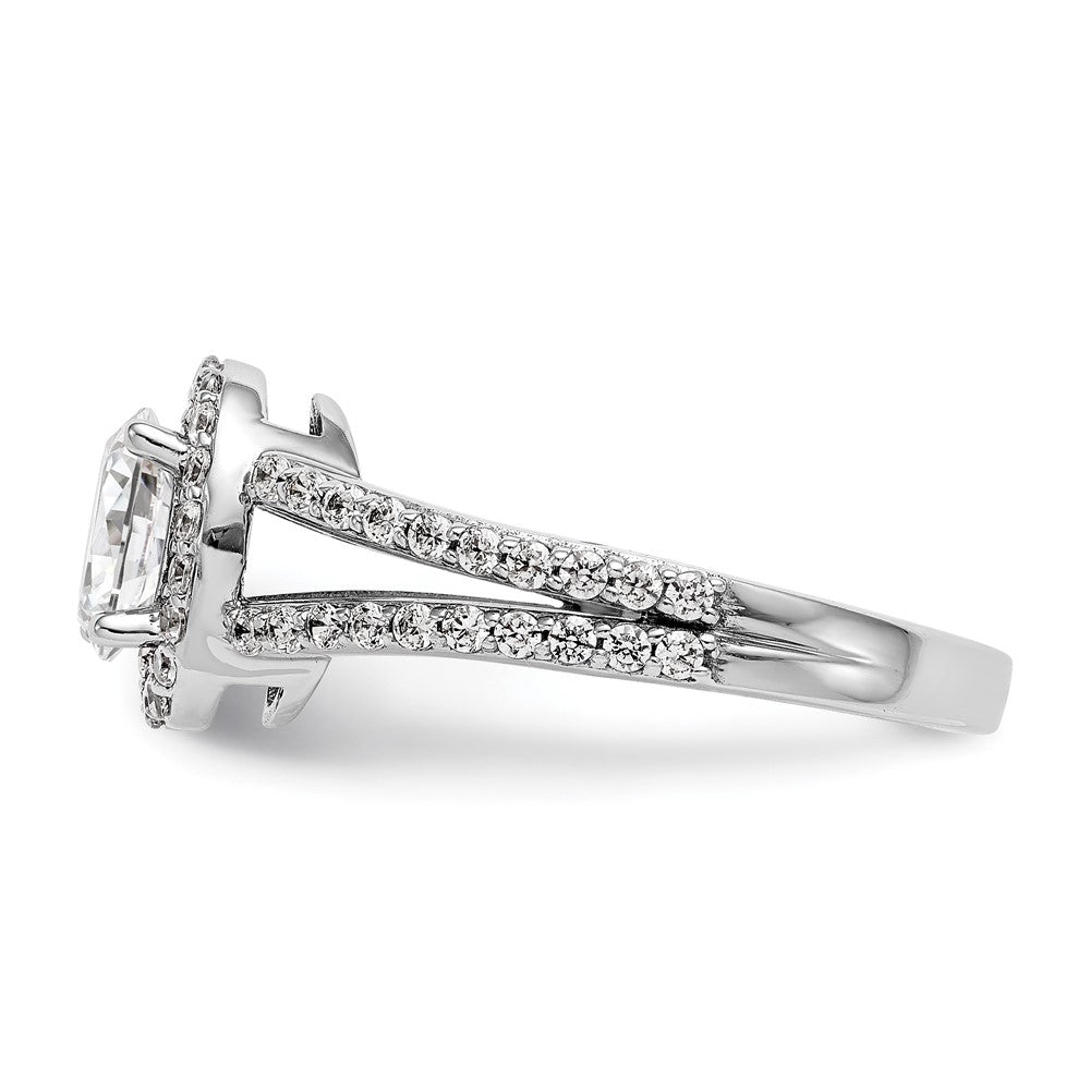 1.00ct. CZ Solid Real 14K White Gold Oval Oval Halo Engagement Ring